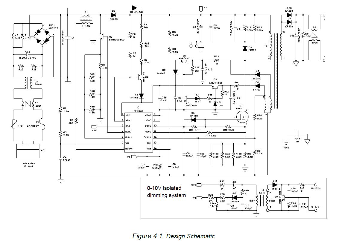 AC 230V Driver Dimmer circuit diagram 0-10V or Wireless