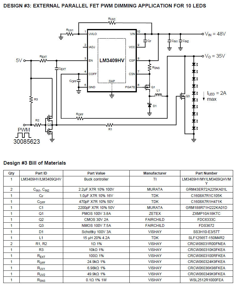 PWM DIMMING circuit diagram FOR 10 LEDS
